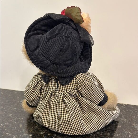 Bearington Bears-Casey-Tan and Black Bear with hat & dress Animal Teddy Bear - Picture 4 of 8
